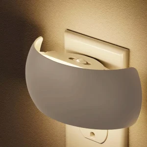 Modern Plug-In Wall Night Light Auto Dusk-to-Dawn Sensor Dimmable LED Bed Lamp for Kids Room