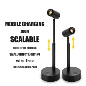 Modern Portable LED Neon Desk Lamp Adjustable Height Dimmable Crystal Shade Stainless Steel Aluminum Floor Lamp