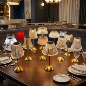 Modern Portable LED Table Lamp for Restaurants Bars Cafes Hotels Rechargeable USB C Cordless Dining Lamp Stepless Dimming E26