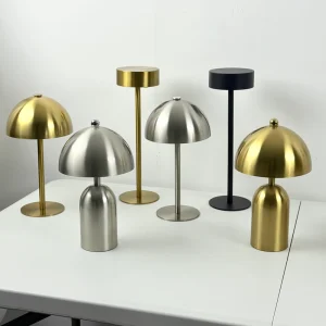 Modern Portable Led Table Lamp Touch Control Cordless Indoor Golden Rechargeable Type C Metal Home Dining Desk