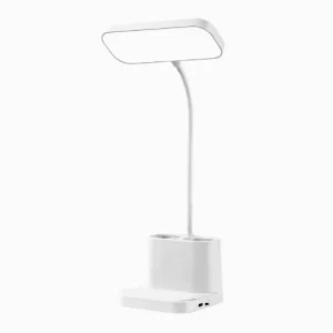 Modern Portable USB LED Desk Lamp with Neutral White Simple Design Plastic Construction Eye Caring for Study Reading Night Light