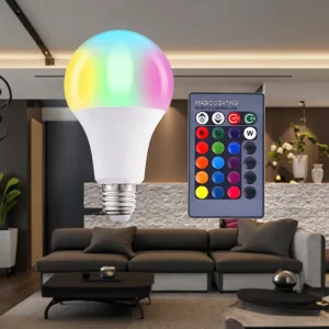 Modern RGBW LED Smart Bulb Remote Control 16 Million Colors Dimmable E27 Atmosphere Lamp Home Decor RGB Magic Lighting