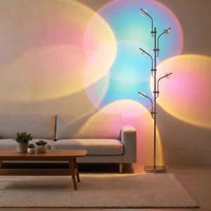 Modern Rainbow Sunset Projection Standing Floor Lamp Creative Wall Halo Atmosphere Light Indoor Home Decor Lamp