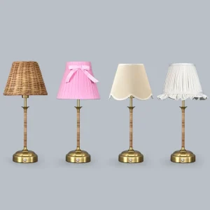 Modern Rattan Table Lamp Warm Night Light Home Decoration Led Bulb Electric Beside Desk Light