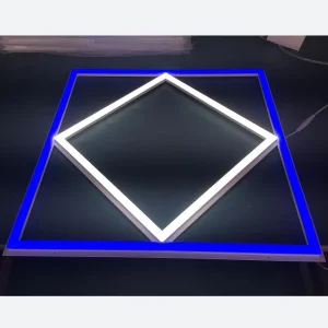 Modern Recessed LED Ceiling Light with RGB Edge Border Square Design 60W Adjustable Color Temperature for Home Office