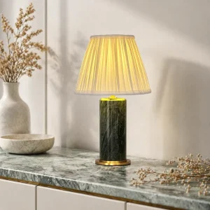 Modern Rechargeable Green Marble Table Lamp Velvet Lamp Covers Shades Touch Control Battery LED Cordless Table Lamp Wedding