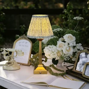 Modern Rechargeable LED Desk Lamp Fabric Cordless Battery E14 Bulb Decorate Dining Table Lamp with Touch Suitable for Bedrooms