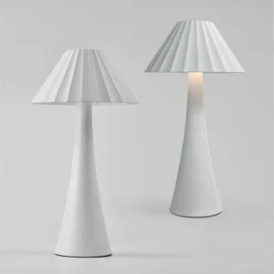 Modern Rechargeable LED Desk Lamp with Touch Switch Cordless Nightstand Table Lamp Drum Shade