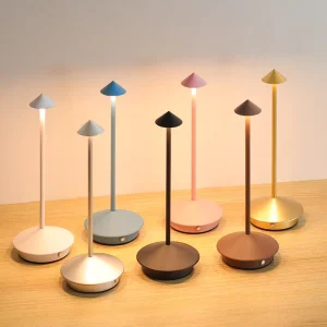 Modern Rechargeable LED Table Lamp 3 Color Night Light Touch Sensor Waterproof Desk Lighting for Restaurant Use Dimmable DC