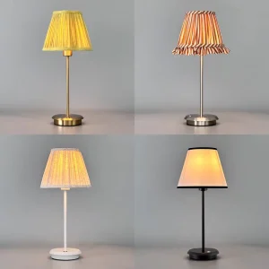 Modern Rechargeable LED Table Lamp Cordless Restaurant Fabric Desk Lamp Bedside Light