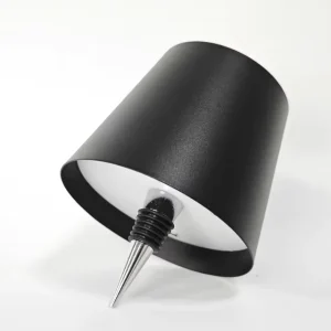 Modern Rechargeable LED Table Lamp for Room Usage Wine Bottle Design with Iron Body and Metal Shade Battery-Powered