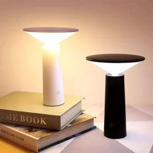 Modern Rechargeable Table Lamp for Hotels Restaurants Battery Operated Adjustable Lampshade Angle Touch Flexible Cordless