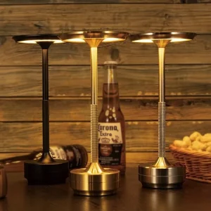 Modern Retro LED Table Lamp for Restaurant Decor Touch Control USB Rechargeable Dimmable DC Power Supply
