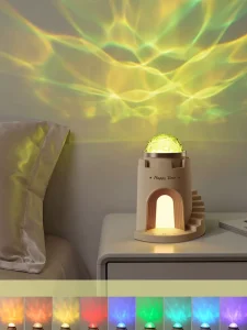 Modern Romantic Living Room Atmosphere Decoration Ambient Light Water Ripple Projection Castle LED Bedroom Mood Night Light