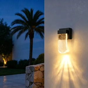 Modern Round 27CM 37CM 57CM 77CM Various Sizes Wall Mounted Metal Base Crystal Cover LED Outdoor Wall Lamp