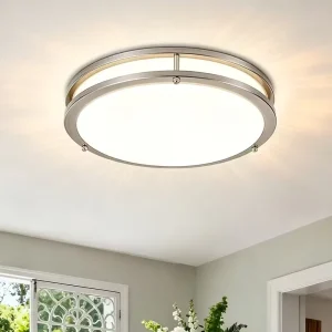 Modern Round LED Metal Ceiling Light IP44 ETL Certified Flush Mount Dimmable Warm Light for Home Office Meeting Room Kitchen