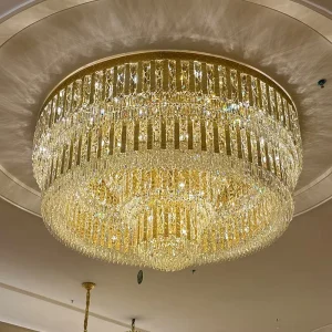 Modern Round Large Crystal Lights Ceiling Living Room Pendant Light Ceiling K9 Luxury Crystal Chandelier