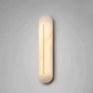 Modern Scandinavian Designer LED Wall Lamp Luxury Marble Accent Long Accessible Bedside for Living Room Bedroom Background Wall
