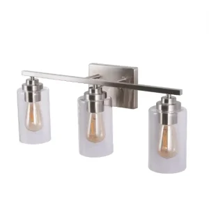 Modern Sconces Wall Lights 3 Light Brushed Nickel Vanity Light Fixtures Outside Wall Lamps for House with Glass Shade
