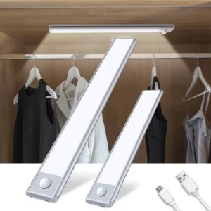 Modern Sensor LED Night Light Strip for Cabinet Wall Mounted Rechargeable Battery Baby Room Kitchen Stair Bathroom Dimmable High