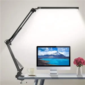 Modern Simple Adjustable Foldable LED Office Desk Lamp Professional Manicure Swing Arm Dimmable Desk Lamps for Nail Salon Table