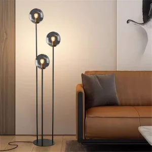 Modern Simple Black Metal Standing Light for Living Room Bedroom Hotel Home Decor 3 Head Ball Floor Lamp