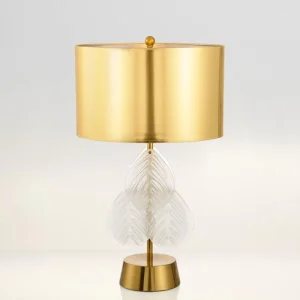 Modern Simple Creative Designer Leaf Glass Table Lamp for Living Room Study Bedroom Bedside