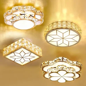 Modern Simple Dining Bedroom Led Crystal Chandeliers Luxury Indoor Fixtures Home Light Led Ceiling Lamp Aisle Corridor Lights