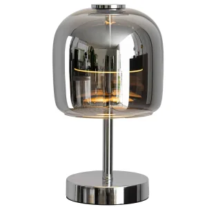 Modern Simple Glass Desk Lamp USB Charging Three Color Dimming LED Light for Bedroom Living Room Table Lamp