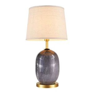 Modern Simple LED Ceramic Table Lamp 3500K Warm White Customized Color Warm Fabric Lampshade High Quality Copper Construction