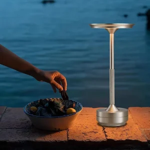 Modern Simple LED Desk Lamp for Dining Room Kitchen Bedroom Large-Capacity Two-Charge Battery Long-Lasting Aluminum Body
