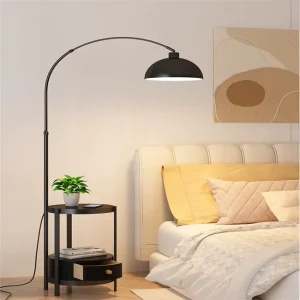 Modern Simple Luxury Black White Warm Designer with Table Bedside Bedroom Led Floor Lamp Floor Lamps Standing Indoor