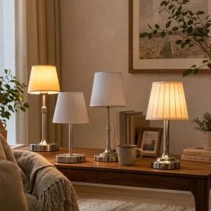 Modern Simple Metal Cordless Table Lamp USB Rechargeable Bedroom Bedside Reading Lamp Silver Desk Lamp