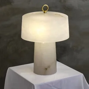 Modern Simple Natural Alabaster Table Lamp Creative Bedside Decor Lamp for Living Room Bedroom and Study Room