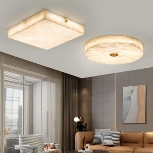 Modern Simple Natural Marble Ceiling Lamp French Light Luxury Living Room Bedroom Lamp Study and Tea Room Lighting Fixtures