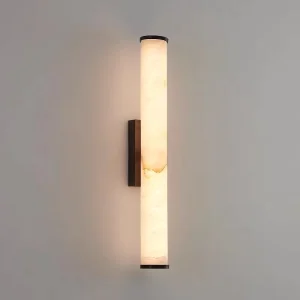 Modern Simple Spanish Natural Marble Background Wall Lamp Strip All Copper 7W Power for Villa Master Bedroom Bedside Living Room