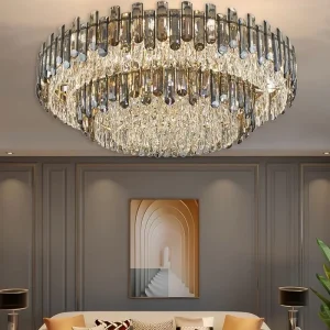 Modern Simple Stainless Steel Crystal Ceiling Lamps High end LED IP65 AC Hotel Use Warm Cozy 3 Year Warranty