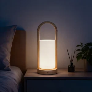 Modern Slim Vertical LED Eco Friendly Atmosphere Lamp Cordless Rechargeable Touch Control Dimmable Table Light for Bedroom