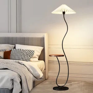 Modern Small Hotel Use Iron LED Floor Lights with E27 Base Dimmable Warm White Light for Living Room Decor