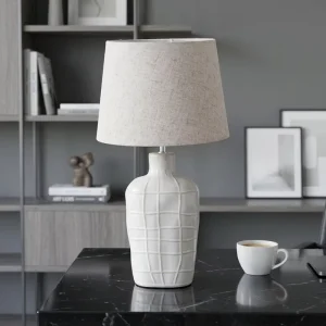 Modern Small Table Lamp Ceramic Table Lamp with Fabric Shade LED Reading Lamp for Home Decor Novelty Desk Lamp