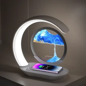 Modern Smart 15W Wireless Charger Table Lamp Rechargeable Plug in LED Night Light for Bedroom Multifunctional Nightstand Decor