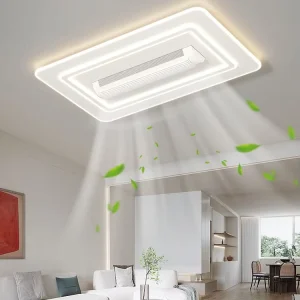 Modern Smart LED Ceiling Fan Lamp, Recessed, DC Motor, Remote Control
