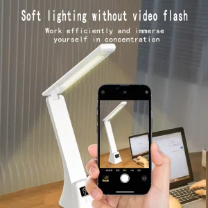 Modern Smart Wireless Charger Desk Lamp with Alarm Clock Flexible Stepless Dimmable LED for Bedroom & Study