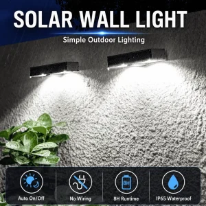 Modern Solar LED Wall Lamps Outdoor Rechargeable Wall Lamp Wireless Wall Lamps