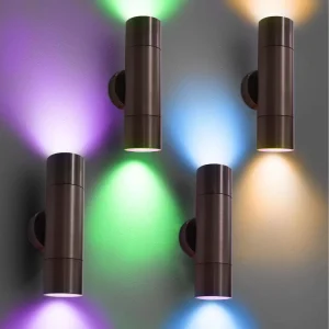 Modern Solid Brass RGBW Outdoor LED Wall Lamp IP65 Waterproof Up Down Light for Villa Patio Porch