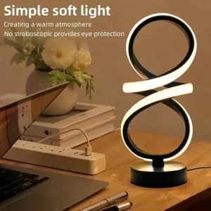 Modern Spiral Aluminum 3Color Light Adjustable LED Dimmable USB Powered Night Light Desk Bedroom Hotel Creative