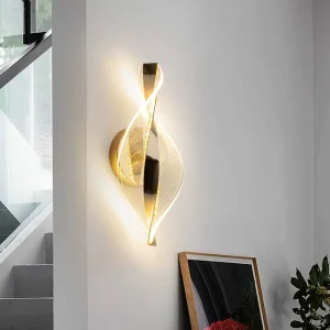 Modern Spiral LED Wall Sconce Gold Silver Finish Creative Flowing Wall Lamp for Hotel Villa Decor