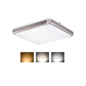Modern Square Steel LED Ceiling Light 16 Inch 3 Color Temperature Tunable AC