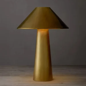 Modern Stainless Steel Cone Table Lamp E26 Dimmable Bedside Light