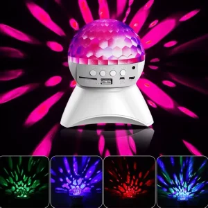 Modern Starry Atmosphere Projector LED Night Light Wireless Remote Control Music for Bedroom Black White Plastic
